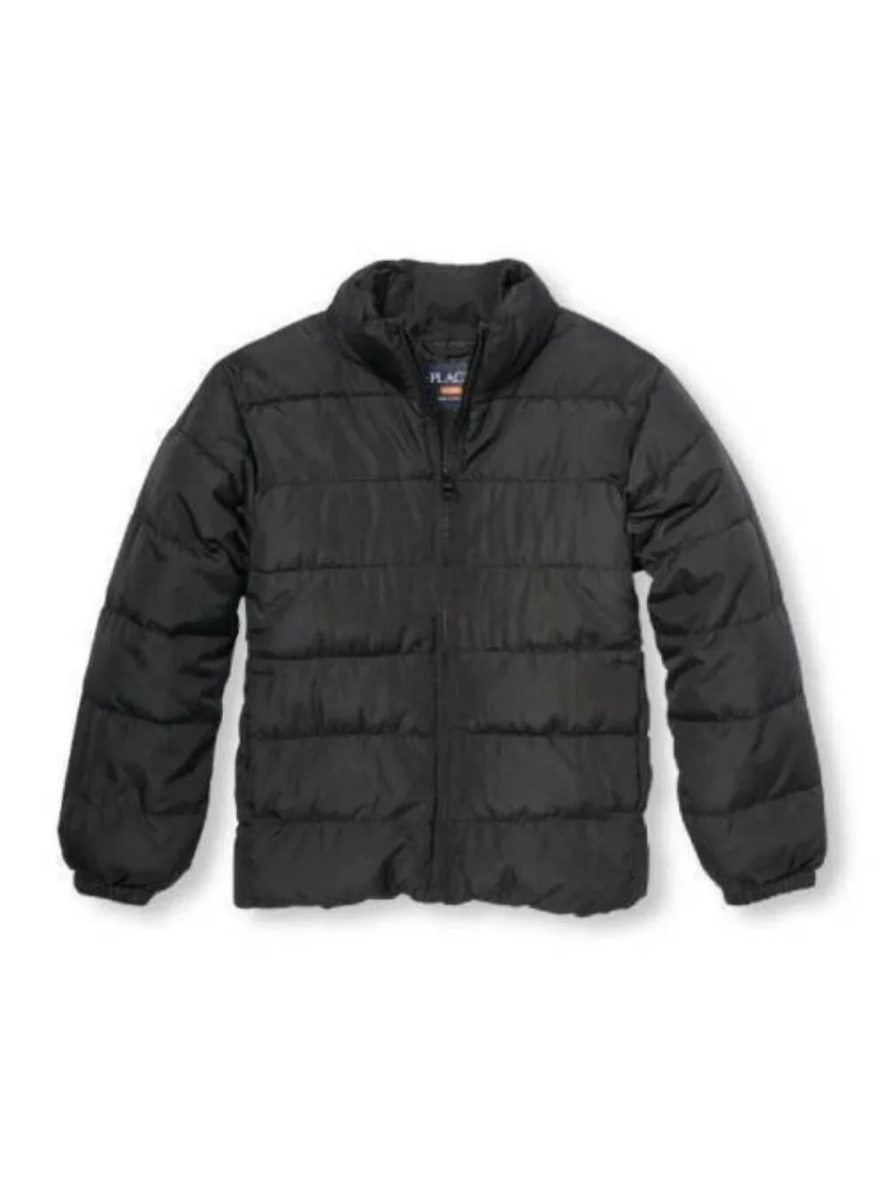 Girls Puffer Jacket 7/8 Black Water Resistant Zip Winter The Childrens Place